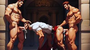 horny and naughty king organizes an intense gay orgy in his kingdom