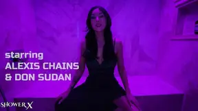 Alexa Chains gets naked in a steamy shower and starts washing off the sweat.