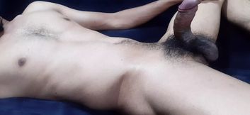 Indian Boy Rubs Big Penis And Massages It.