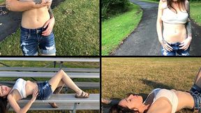 Daphne Outdoor Belly Tease 4K