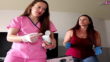 Nurses diaper cum and change messy diaper