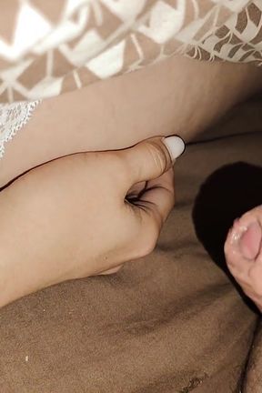 Secretly Jerking off to My Stepsister's Small Hand Part 2 Sperm on Hand
