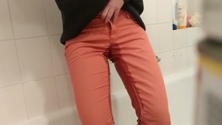 Cute teen Totally wetting her pants