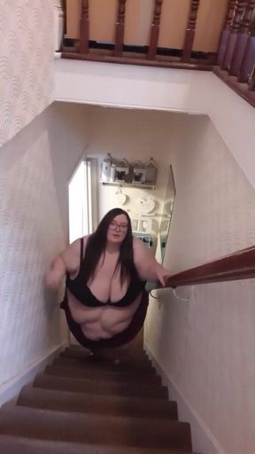 SSBBW struggling up stairs