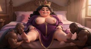 SSBBW Goddess Foot Worship - Interracial Slaves Licking Her Massive Feet
