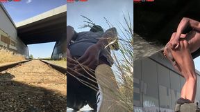 amazing! this twink gets massive anal enema in public - angle 2of3