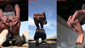 amazing! this twink gets massive anal enema in public - angle 2of3