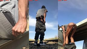 amazing! this twink gets massive anal enema in public - angle 2of3