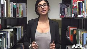 Arab Slut Sucks and Shows Off Big Tits in Public Library