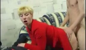 russian cougar in sex affair with young guy voyeur