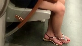 Candid Feet On The Metro