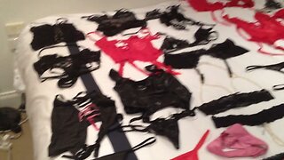 My sisters kinky crotchless panty collection