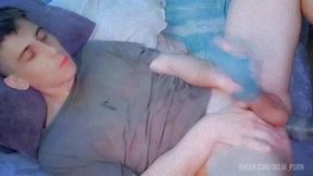 how amazing it is to get double pleasure from a big strap-on and a masturbator at the same time. view from two webcam recordings at once.