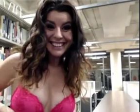 Library Fun with Naughty Girl - Webcam Video