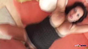 Instead of going to dinner with the milf he pummels her and feeds her cum