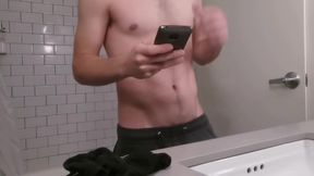 I caught my straight roommate jerking off in our bathroom