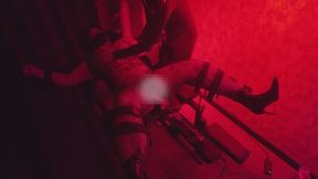 Sexy Chinese Girl Tightly Bound on Chair in Red Black Lingerie - Rope Bondage, Red Lighting & Helpless Long Session 27 Minutes