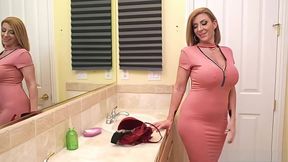 Buxom Stepmom Makes Stepson Cum in the Bathroom