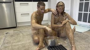 melted galaxy chocolate body spread wam sploshing