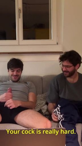 straight friend asked to touch his big cock   Clip 1