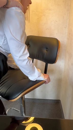 Sexy Personal Assistant in Office Suit, Pantyhose and High Heels Gets Boss Cum in Her Nylons, Business-bitch