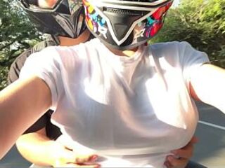 My beloved DiDi customer notices I'm not wearing a brassiere and puts his hands in my pants