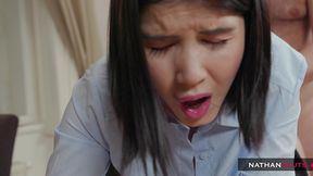 naughty teen thief lady dee caught & punished by her stepdad