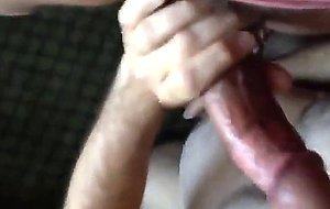 Feeding a daddy his liquid lunch in the back office