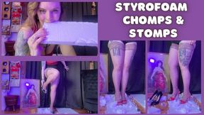 Styrofoam Chomps and Stomps - Dessa Cado - High Heels - Biting - Stepping - Walking on Foam