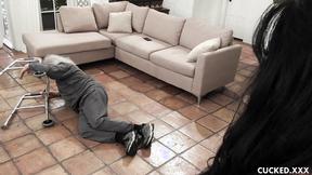 ”Tatted girl Lily Lane gets her trimmed beaver hammered”