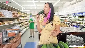 Sexy Babe Gives A Wild Ride In The Grocery Store