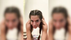 Baby Abbie Maley caresses her body