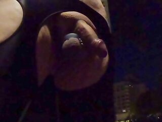 Walking in the town in barely any raiment on and peeing hands free. Nearly got caught