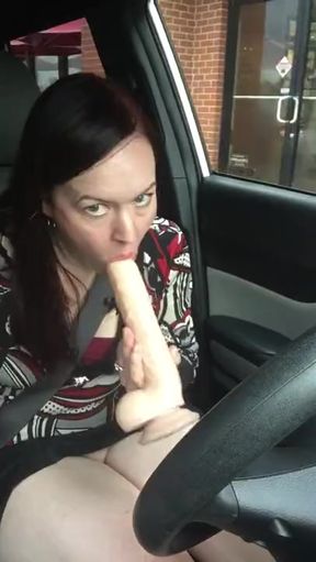 My ex wife loves fucking herself with a dildo in her car