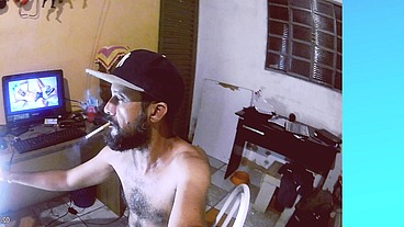 Hairy Guy Smoking
