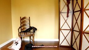 Jane Domino Fashion Show of Gifts - Black Leather Pencil Skirt & THB, Snakeprint Outfit