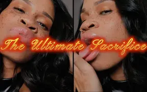 Ebony Goddess humiliates hubby, makes him eat her cum