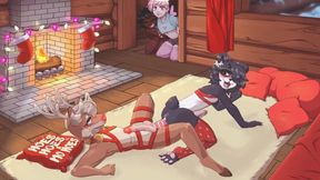 Femboy Furry Cocks Stretched by Double Sided Dildo