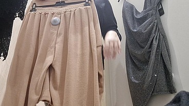 Sexy farts in the public shop and latex pants