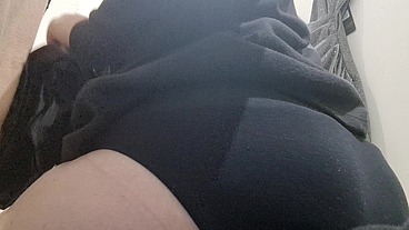 Sexy farts in the public shop and latex pants