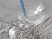 I'm drinking my cum through straw