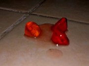 Inserción dulces y enema anal de leche