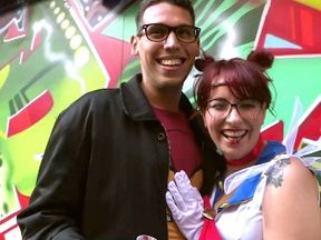 Eva: Nerdy gamer girl, her heroin is Sailor Moon. NERDBUSTERS cruising for nerds in comic book stores :-)