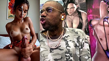 Cute Brown Transgender Teen Girl Jerks Off And Cums Hard Ass Fuck All Over Her Face And Body, AI Generated