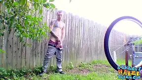 Straight Bad Boy Blinx Strokes His Big Dick Outdoor
