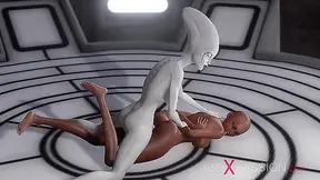 Alien Shemale Seduces Black Beauty in Steamy Space Station Encounter