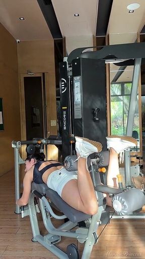 Gym Workout in Sexy Top and Tight Shorts
