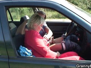 Grandma Giving head and getting drilled Roadside