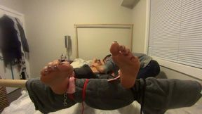 Girl Next Doors Bed Tied, Pussy Vibed, Toe Sucking Orgasm!