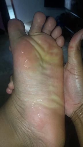 Wet Slimy Feet Close Up